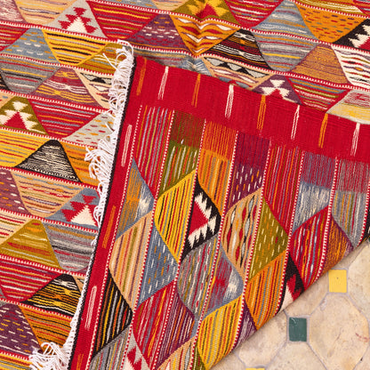 Authentic Handwoven Moroccan Akhnif Runner – Vintage Berber Wool Rug ; 6,73 ft / 3,44 ft