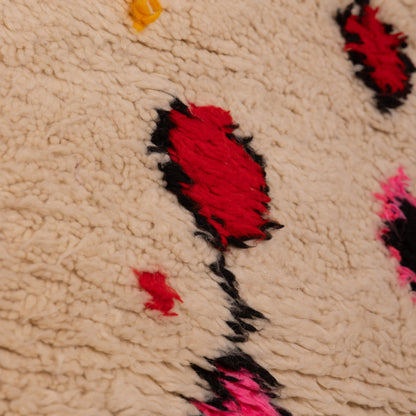 Mini Azilal Moroccan Rug - Bohemian Wall Hanging or Floor Mat - 80% Wool 20% Cotton - Abstract Handwoven Berber Textile
