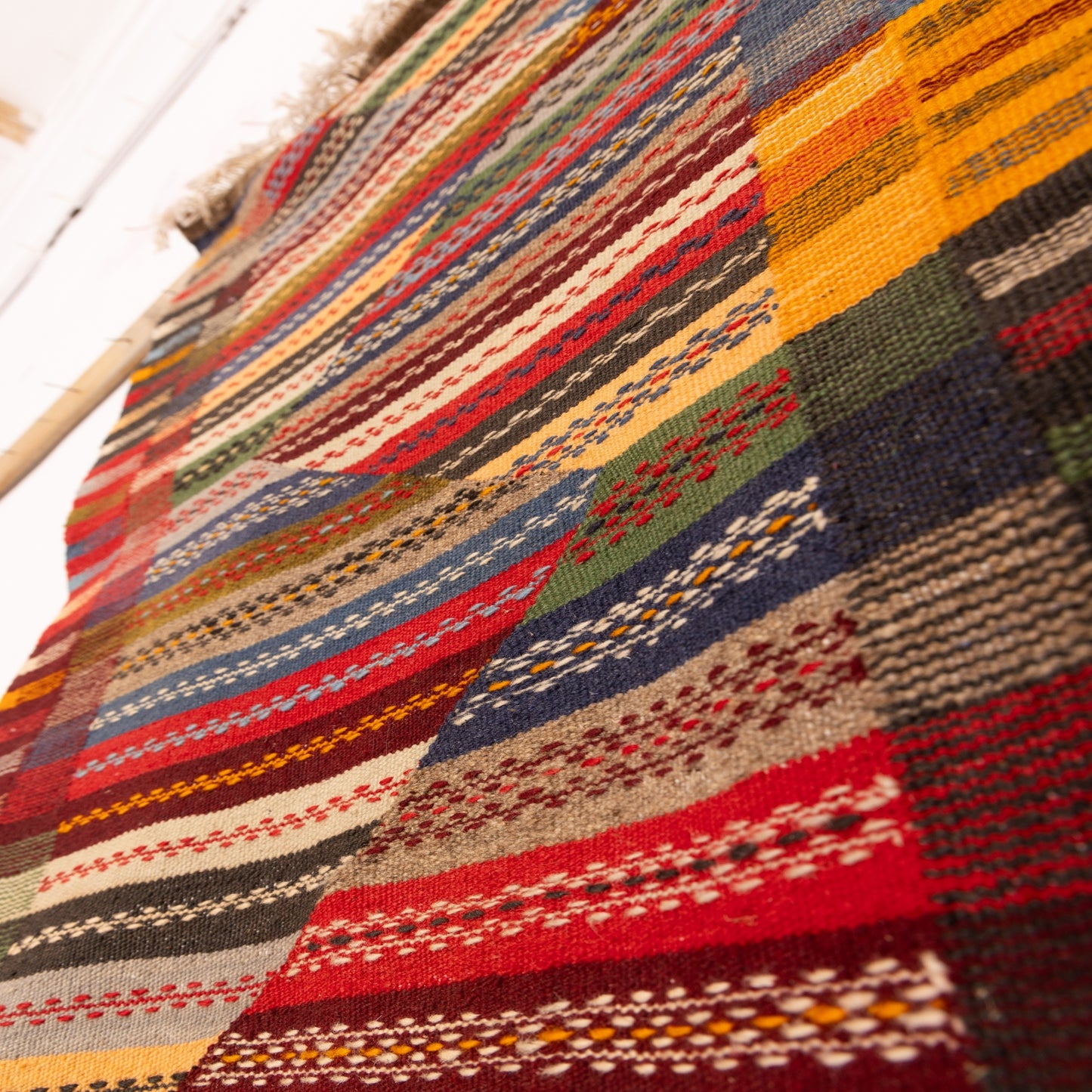 Moroccan Corridor Rug - Zigzag Berber Runner - Handwoven Artisan Wool