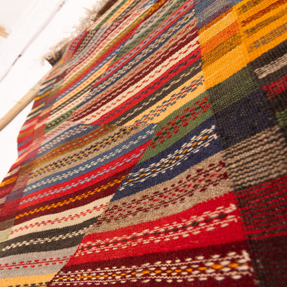 Moroccan Corridor Rug - Zigzag Berber Runner - Handwoven Artisan Wool