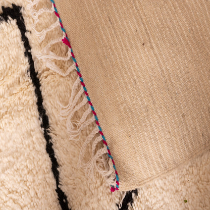 Modern Abstract Azilal Rug - Minimalist Moroccan Wool Carpet - Handmade 80% Wool, 20% Cotton