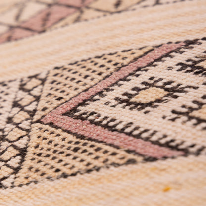 Ivory Tribal Wool Corridor Runner - Subtle Geometric Berber Elegance