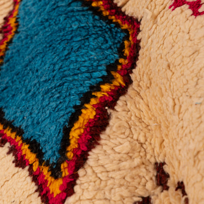 Multicolor Diamond Azilal Rug - 80% Wool 20% Cotton - Handmade Moroccan Berber Carpet - Boho Abstract Wall Decor or Runner