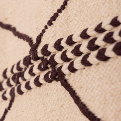 Large Akhnif Rug – Handwoven Moroccan Flatweave in Terracotta, Beige & Brown – Minimalist Tribal Diamond Design – Berber Wool Carpet ; 9,84 ft / 7,05 ft