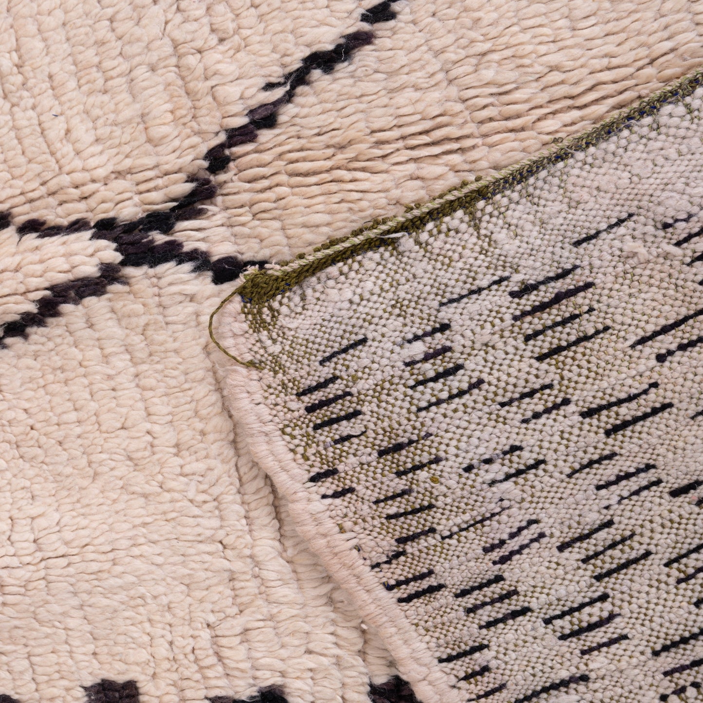 Vintage Azilal Rug - Handwoven Moroccan Berber Wool Rug - Checkerboard  Diamond Design - One of a Kind Tribal Art