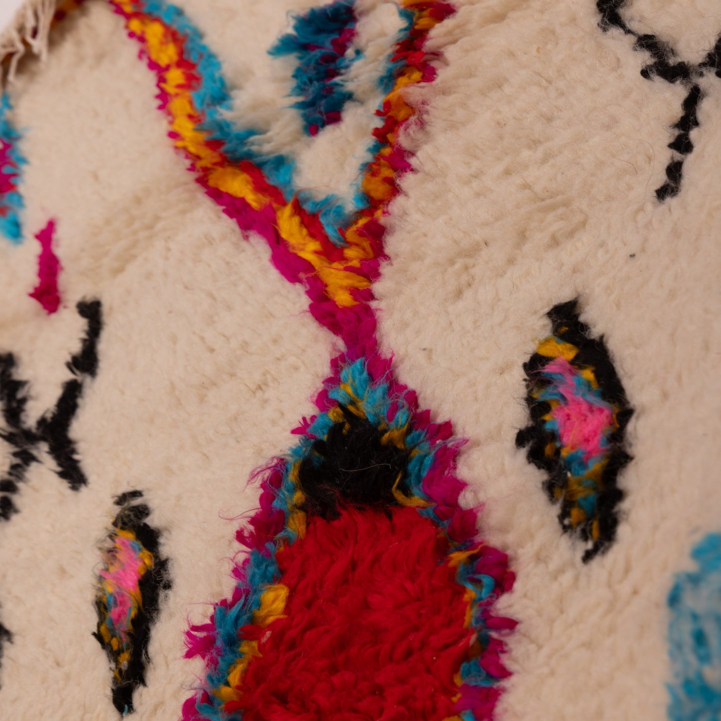 Colorful Azilal Rug - Moroccan Handmade Wool & Cotton Carpet - Boho Tribal Wall Hanging or Small Area Rug