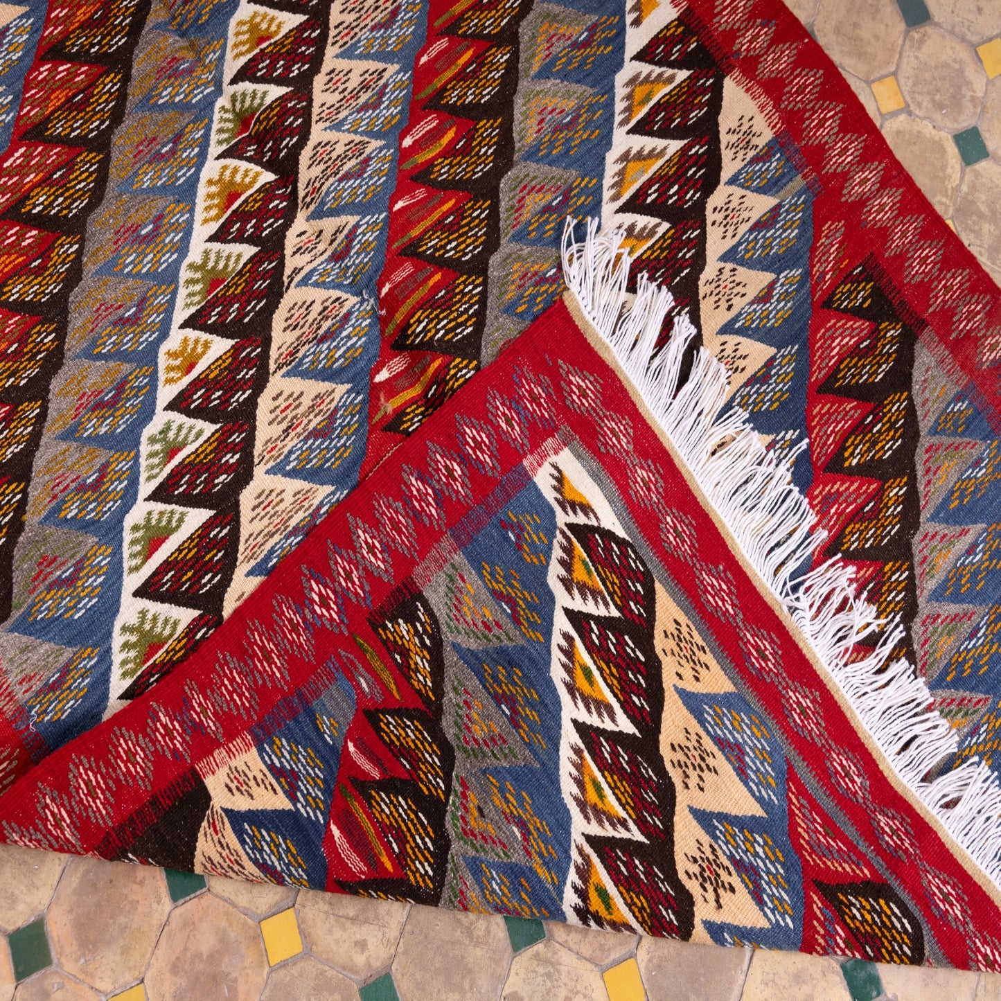 Authentic Moroccan Akhnif Rug – Handwoven Berber Tapestry  ; 6,89 ft / 3,61 ft