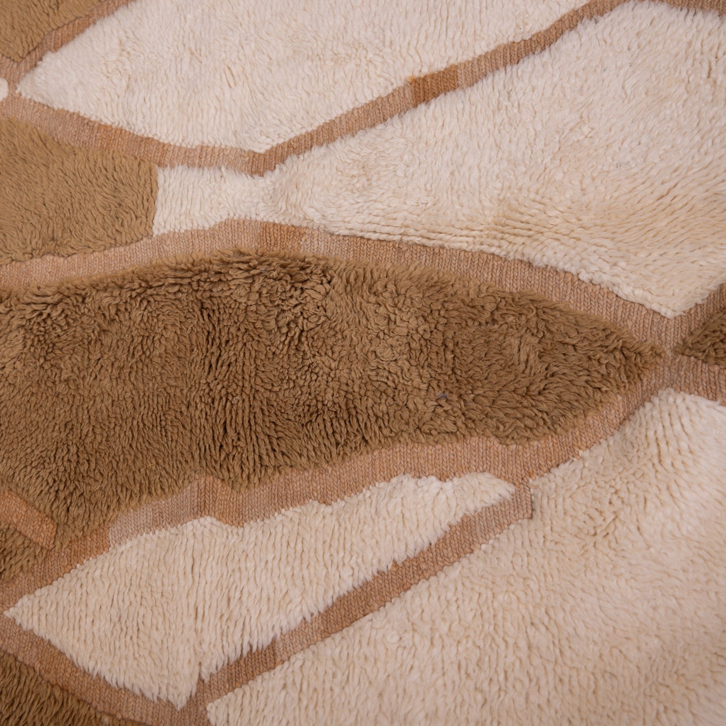 Handwoven Moroccan Mrirt Wool Rug – Earth-Tone Abstract Geometric Design