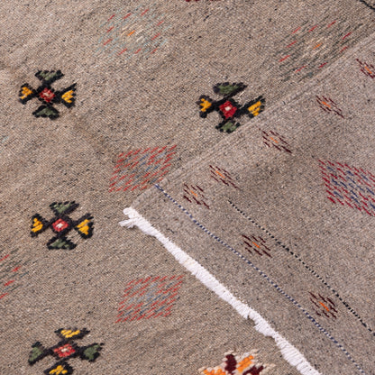 Handwoven Moroccan Akhnif Rug – Earthy Berber Wool & Cotton Carpet