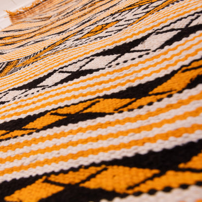 Moroccan Corridor Rug - Handwoven Azilal Runner - Bold Tribal Geometry