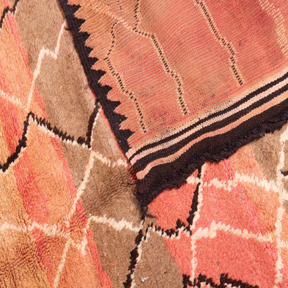 Vintage Moroccan Rehamna Rug – Handwoven Berber Carpet with Earthy Tones & Abstract Lines ; 9,84 ft / 6,07 ft