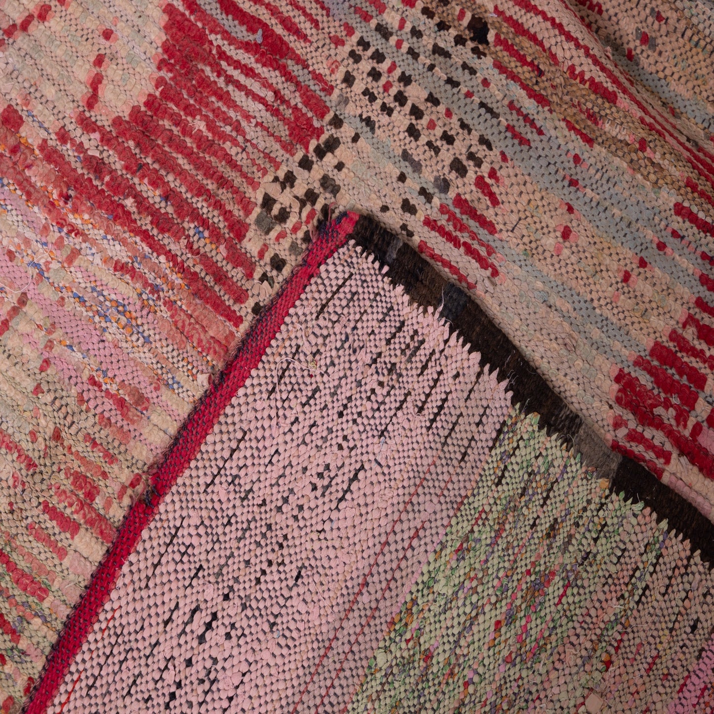 Vintage Moroccan Berber Rug – Handwoven Wool Carpet with Geometric & Floral Tribal Motifs