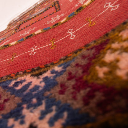 Moroccan Corridor Rug - Traditional Red Runner - Handwoven Berber Style