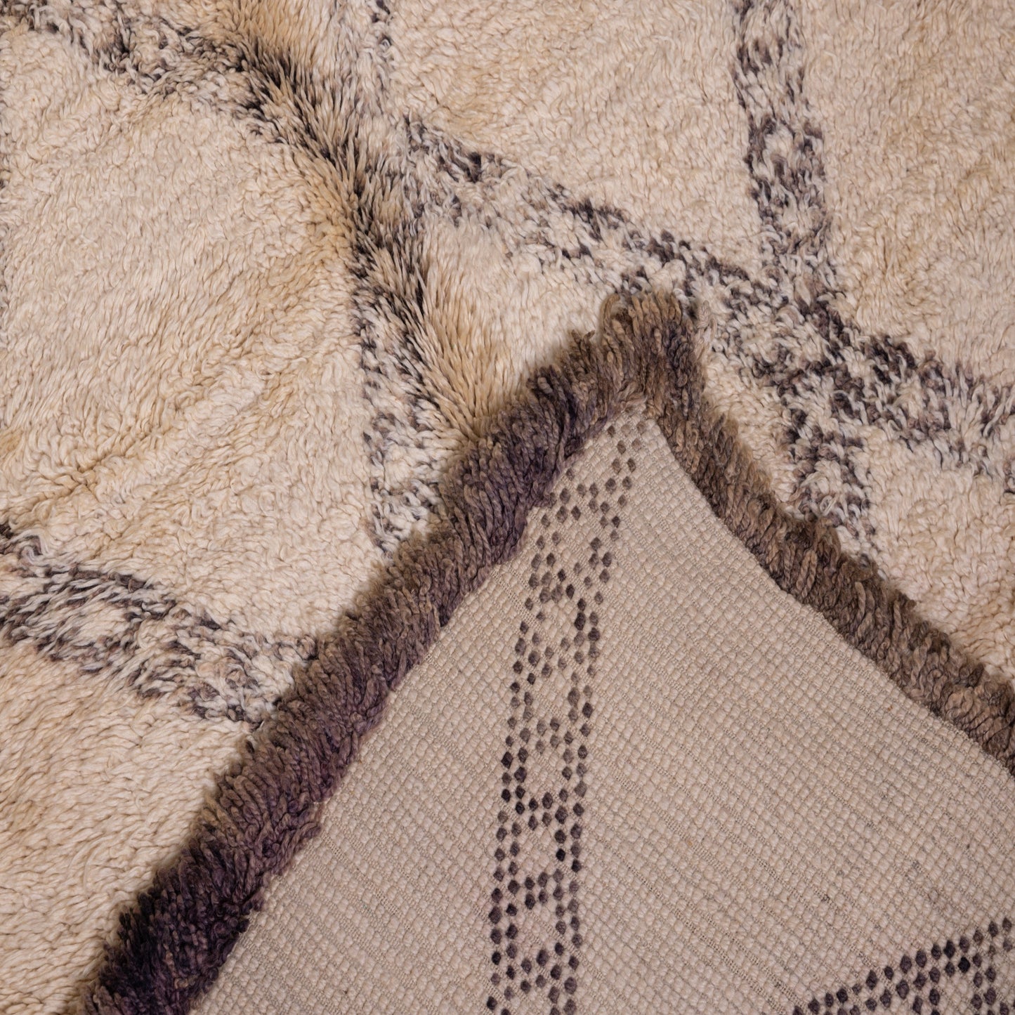 Large Vintage Beni Ourain Moroccan Rug | Handwoven Wool Berber Carpet ; 11,48 ft / 6,23 ft