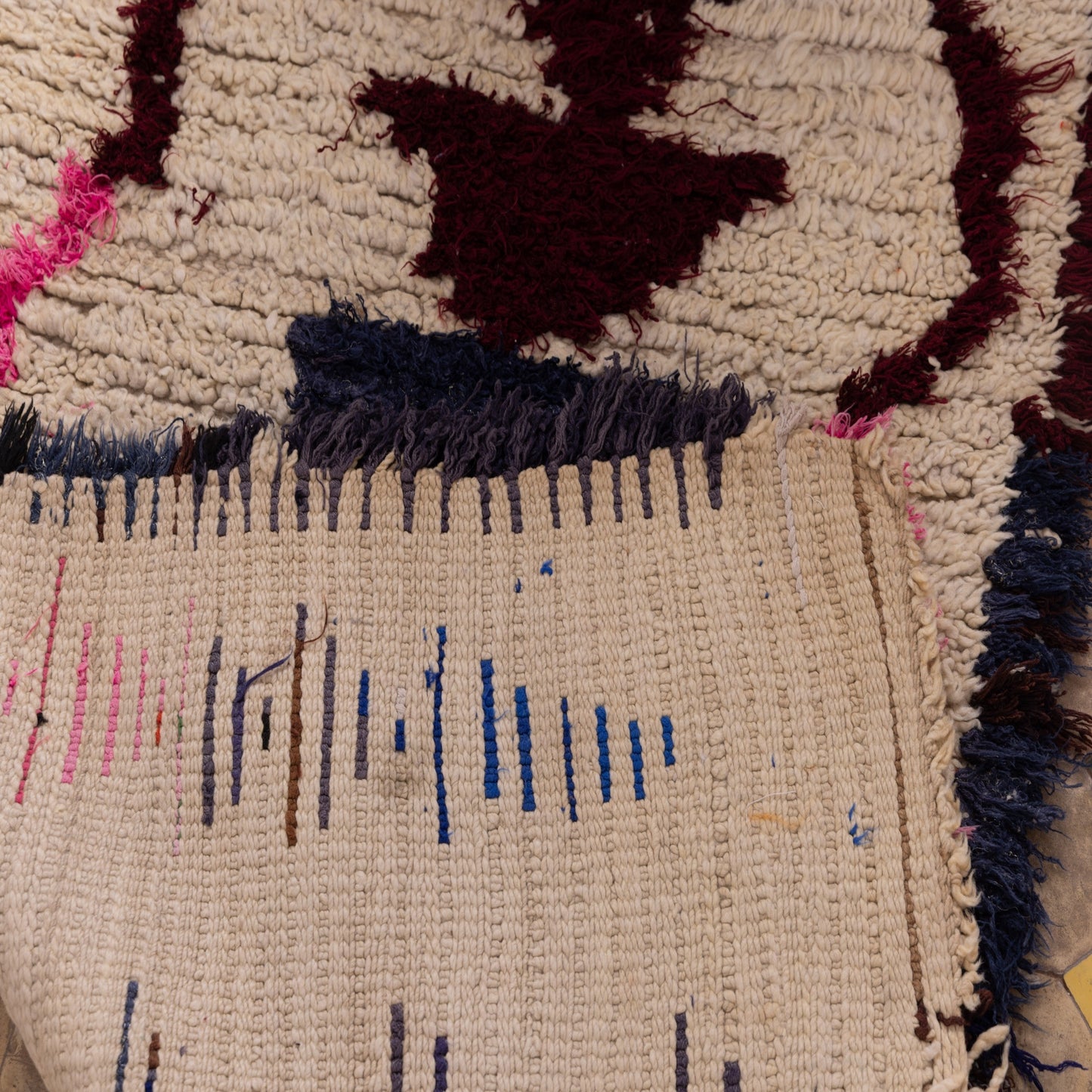 Totem Trail  – Vintage Azilal Rug with Tribal Symbol Spine