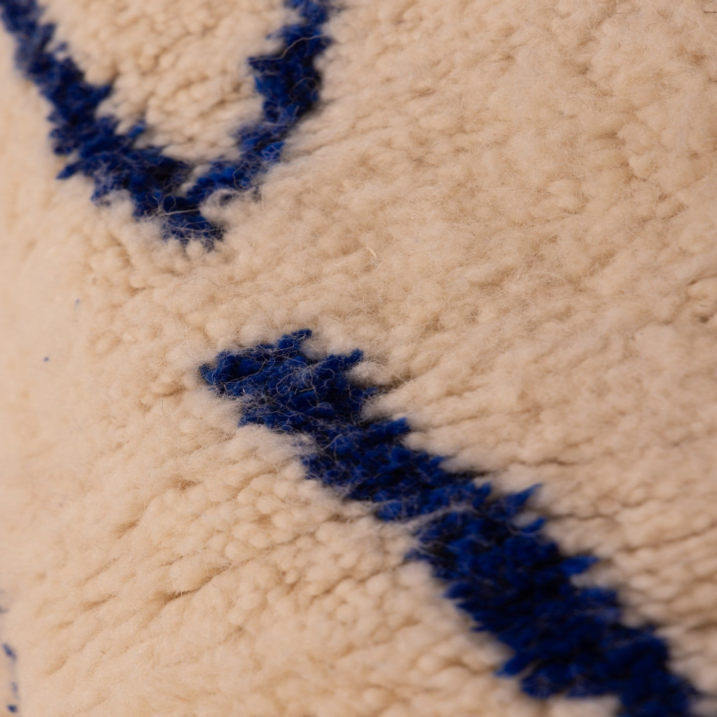 Blue Geometric Azilal Rug - Handwoven Moroccan Berber Carpet - 80% Wool 20% Cotton - Modern Tribal Minimalist Decor