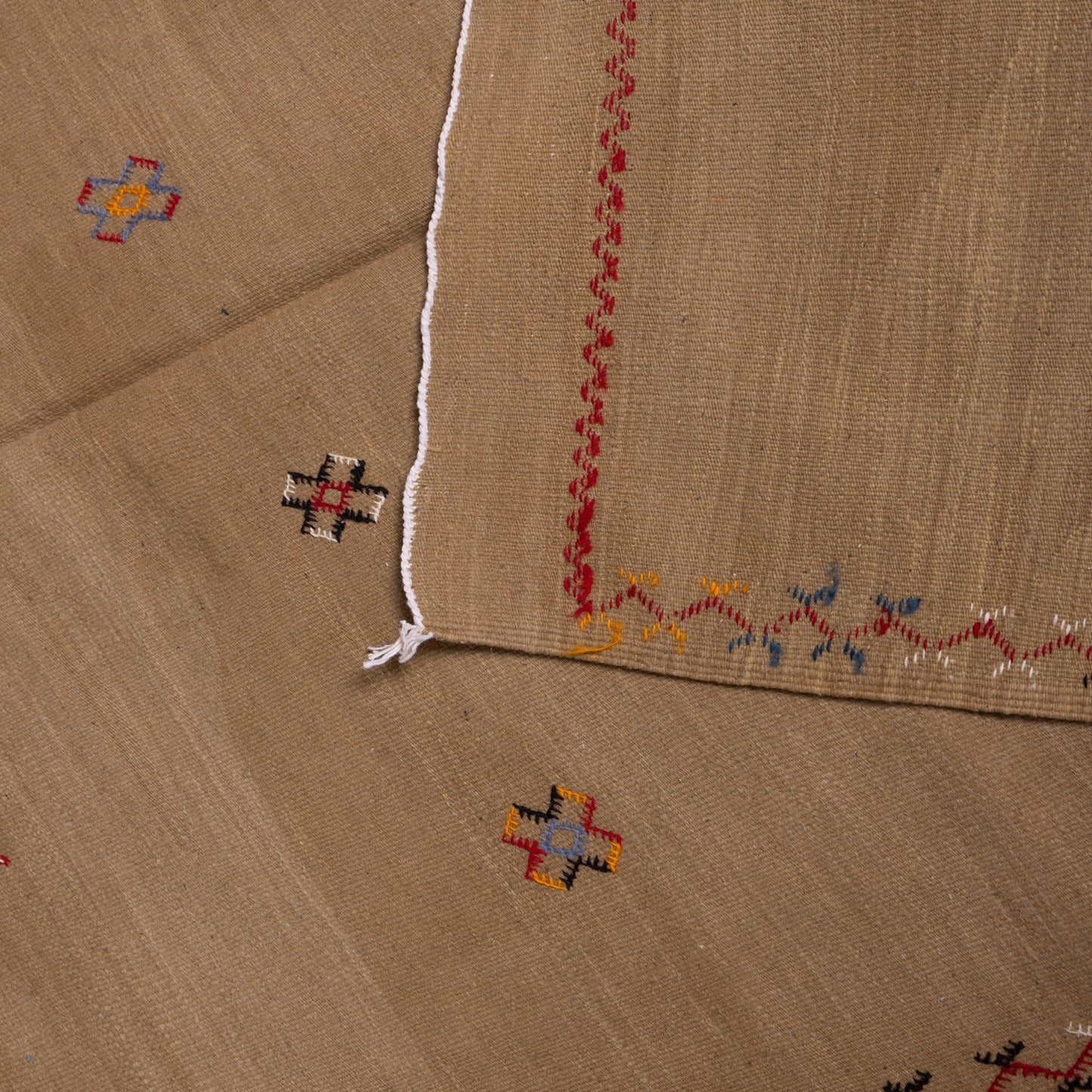 Handwoven Moroccan Akhnif Rug – Earthy Brown Berber Wool & Cotton Carpet