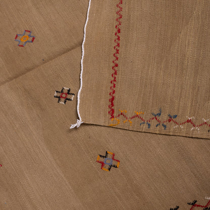 Handwoven Moroccan Akhnif Rug – Earthy Brown Berber Wool & Cotton Carpet