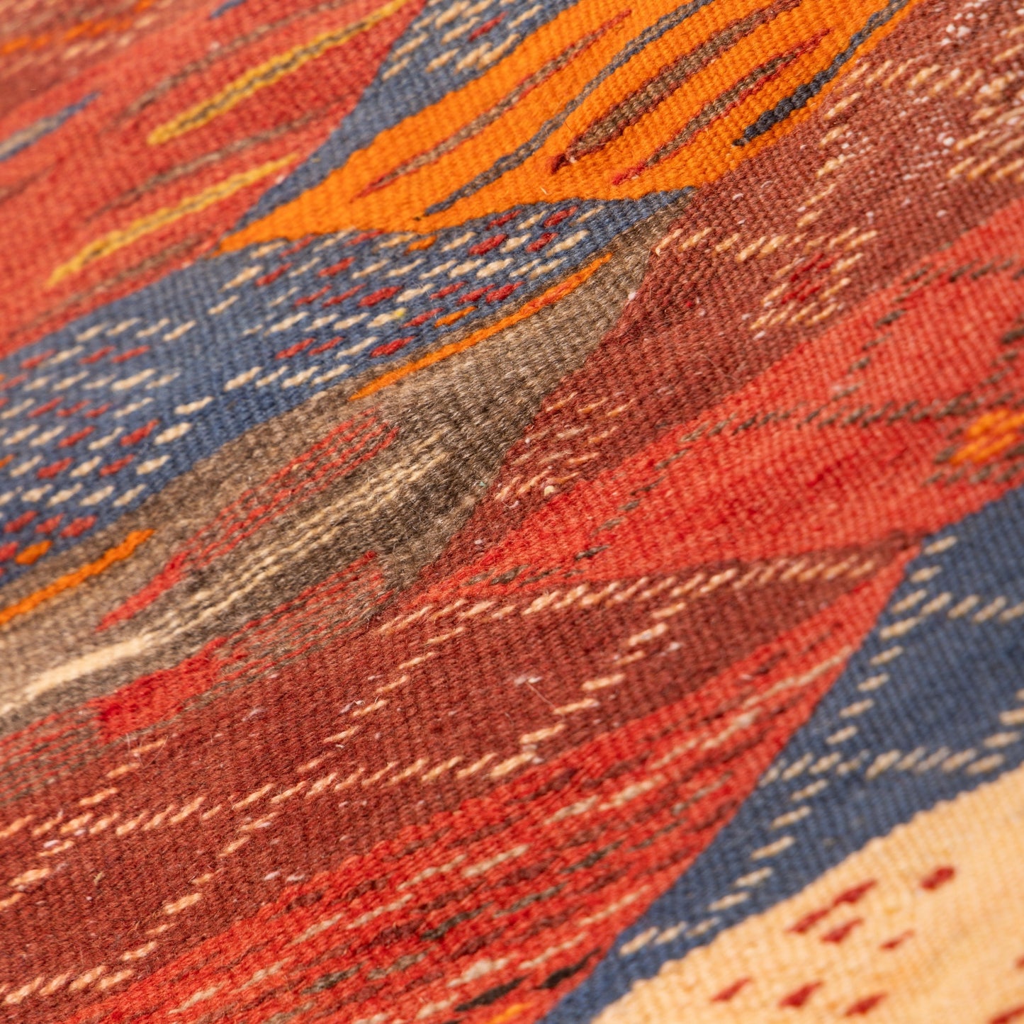 Moroccan Corridor Rug - Handwoven Berber Runner - Warm Earth-Tone Diamonds