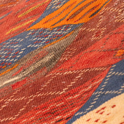Moroccan Corridor Rug - Handwoven Berber Runner - Warm Earth-Tone Diamonds
