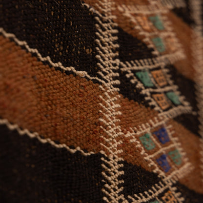 Handwoven Moroccan Runner Rug - Earth Tones - 100% Wool