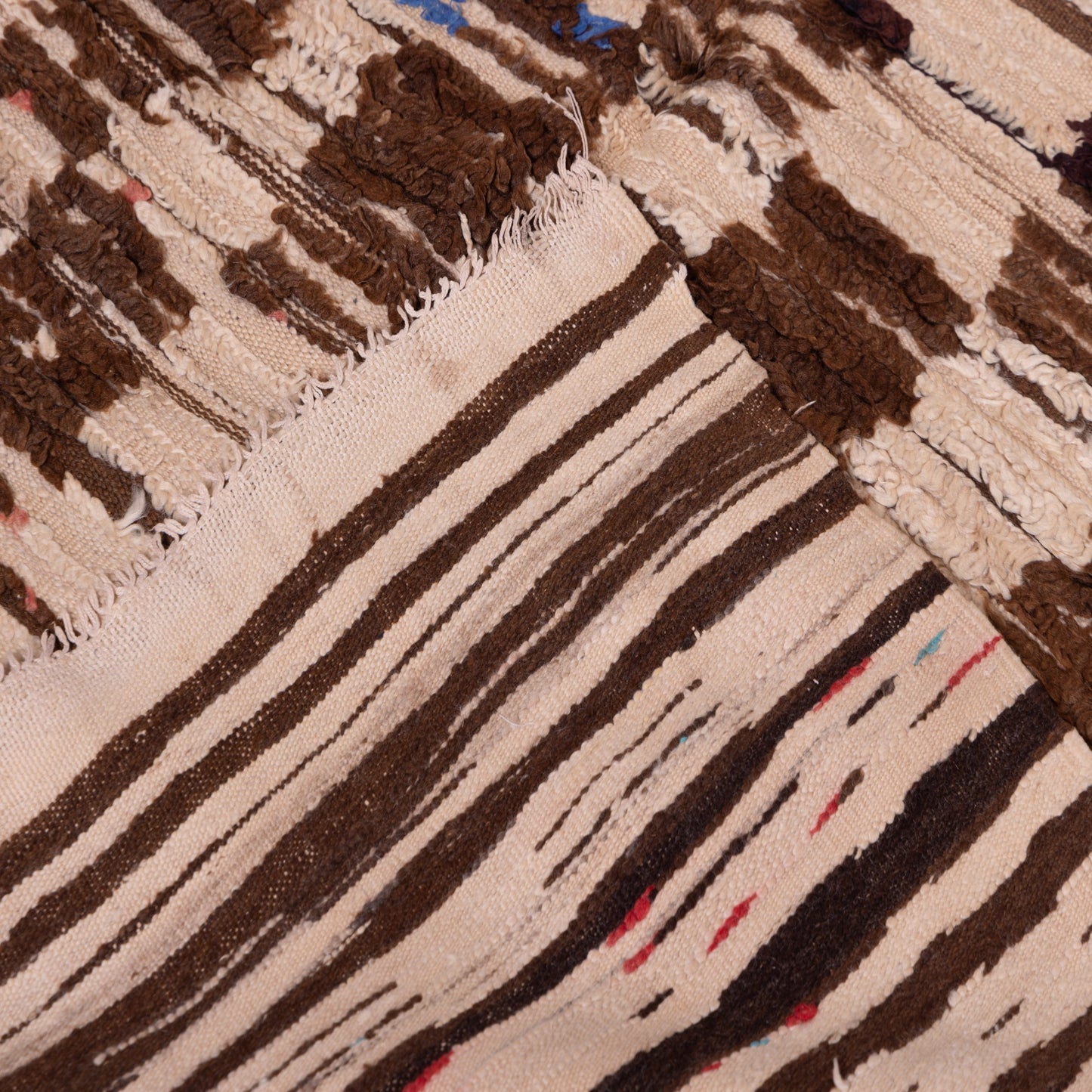 Earth Code” Rug | Handwoven Moroccan Wool in Tribal Brown Geometry