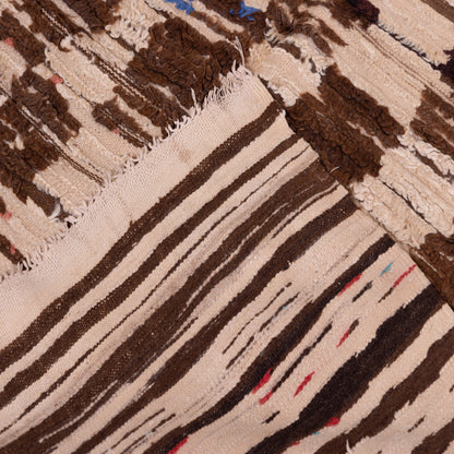 Earth Code” Rug | Handwoven Moroccan Wool in Tribal Brown Geometry