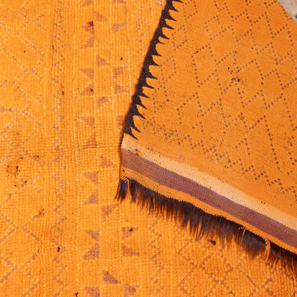 Vintage Moroccan Beni Mguild Zayane Rug - Handwoven Wool & Goat Wool Tribal Carpet - Golden Mustard Bohemian Rug ; 9,19 ft /  4,92 ft