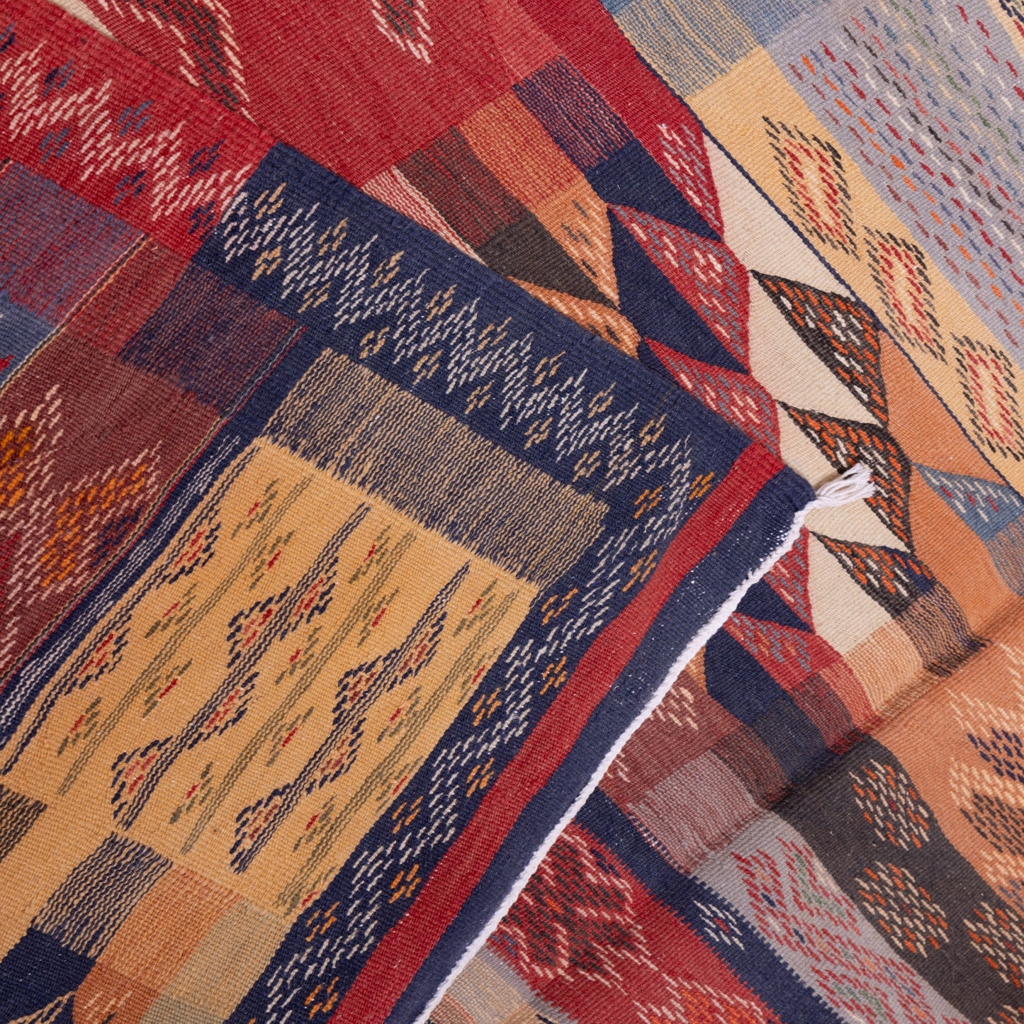Handwoven Moroccan Akhnif Rug – Bold Berber Geometric Wool & Cotton Carpet