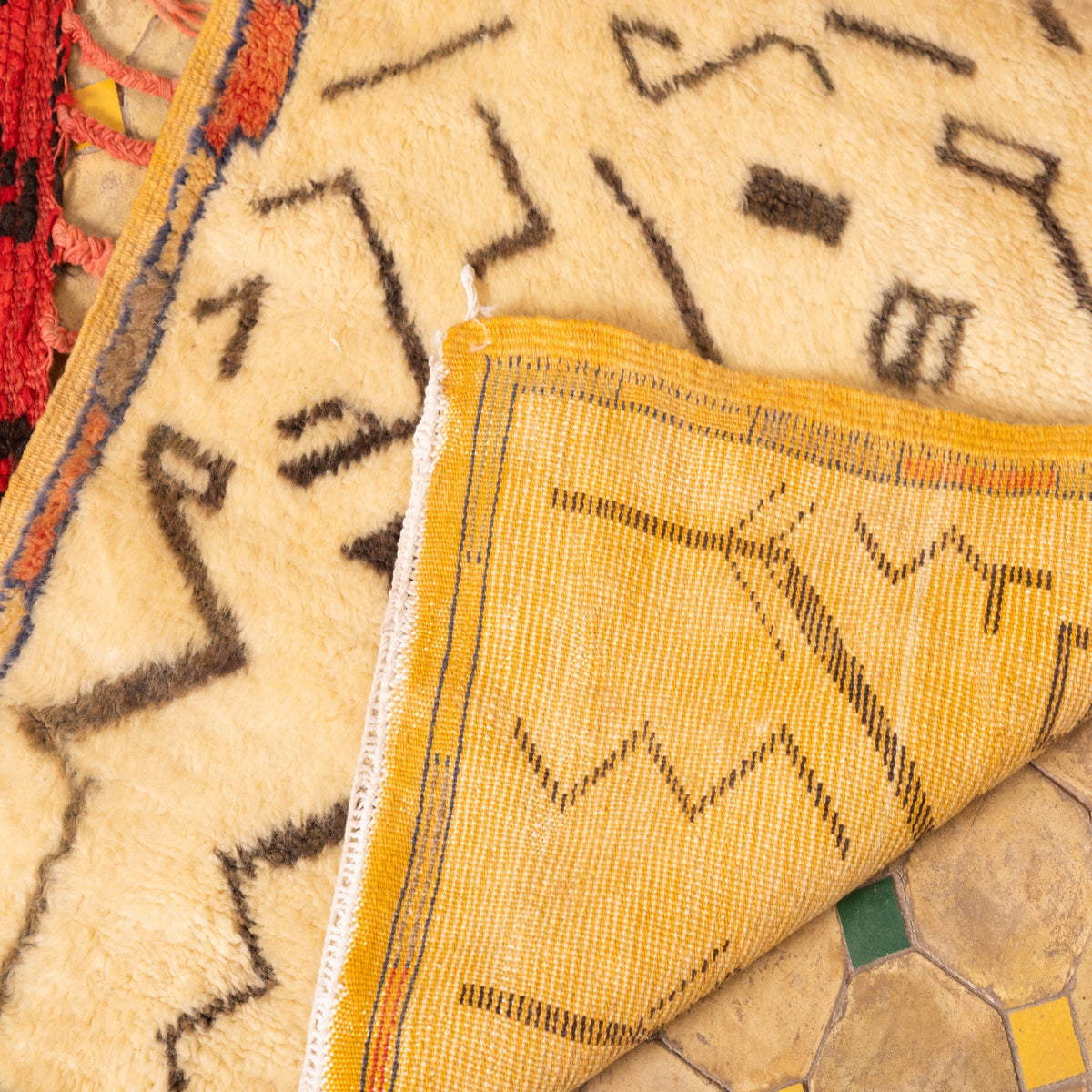 Modern Abstract Moroccan Runner Rug - Long Hallway Wool Carpet - Berber Handmade Neutral Taznakht Design
