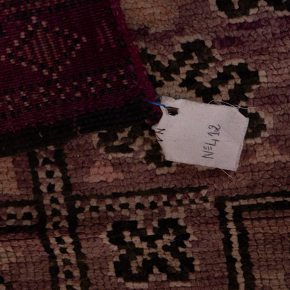 Vintage Moroccan Berber Rug – Handwoven Wool with Intricate Tribal Symbols – Unique Checkerboard Design in Earthy Tones