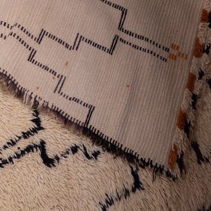 Authentic Handwoven Moroccan Beni Ourain Rug – Geometric Berber Wool Carpet ;  15,09 ft / 6,56 ft