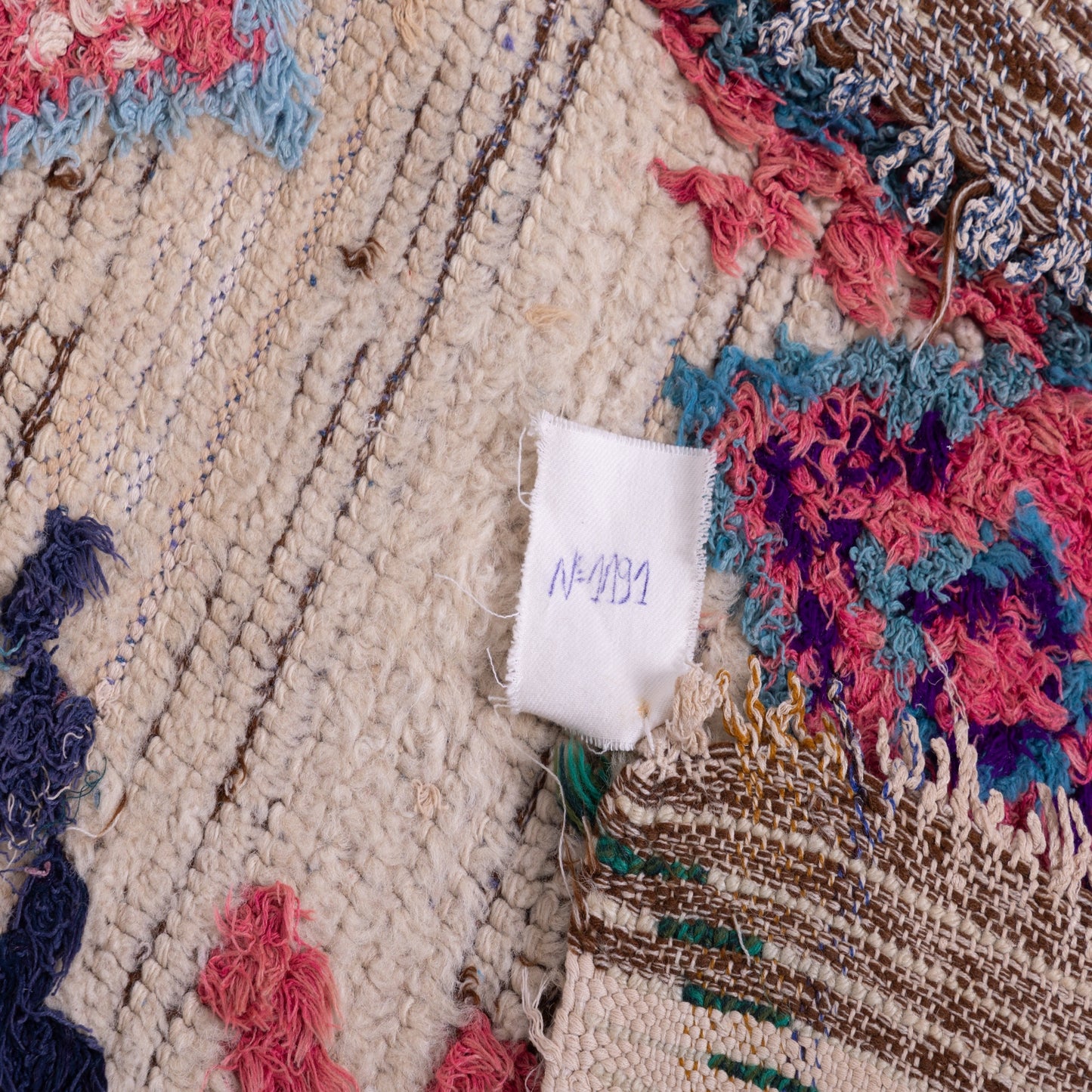 Symbolic Village Rug - Handwoven Moroccan Wool with Nature Motifs