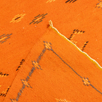 Moroccan Corridor Rug - Handwoven Orange Runner - Bold Berber Accent