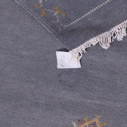 Handwoven Moroccan Akhnif Rug – Deep Blue Berber Wool Carpet ; 10,01 ft / 6,23 ft