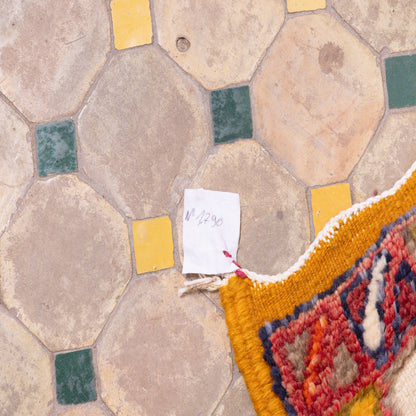 Handwoven Akhnif Moroccan Rug – Authentic Berber Kilim with Tribal Motifs ; 7,38 ft / 2,30 ft