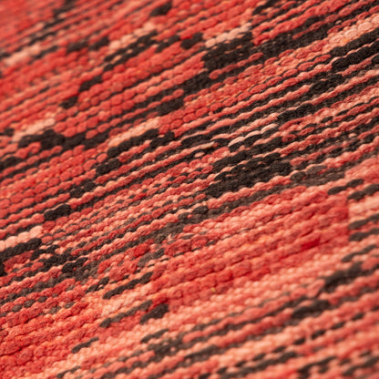Vintage Moroccan Berber Runner Rug - Faded Red Diamond Pattern - Handmade Tribal Hallway Carpet