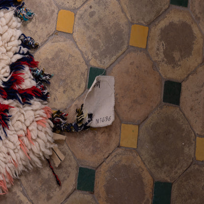 Forest Flame” – Vintage Moroccan azilale Rug with Bold Diamond Pattern