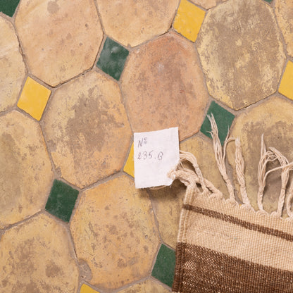 Vintage Moroccan Handwoven Wool Blanket | Striped Berber Kilim | Authentic Nomadic Textile ; 5,91 ft / 4,10 ft