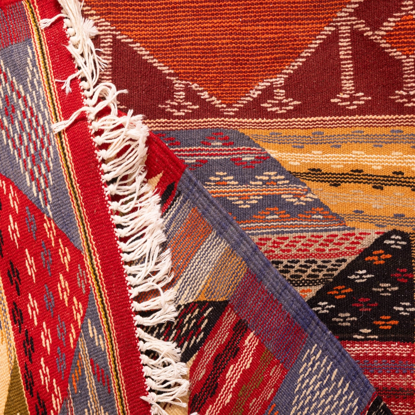 Moroccan Corridor Rug - Handwoven Berber Runner - Patchwork Geometric Style