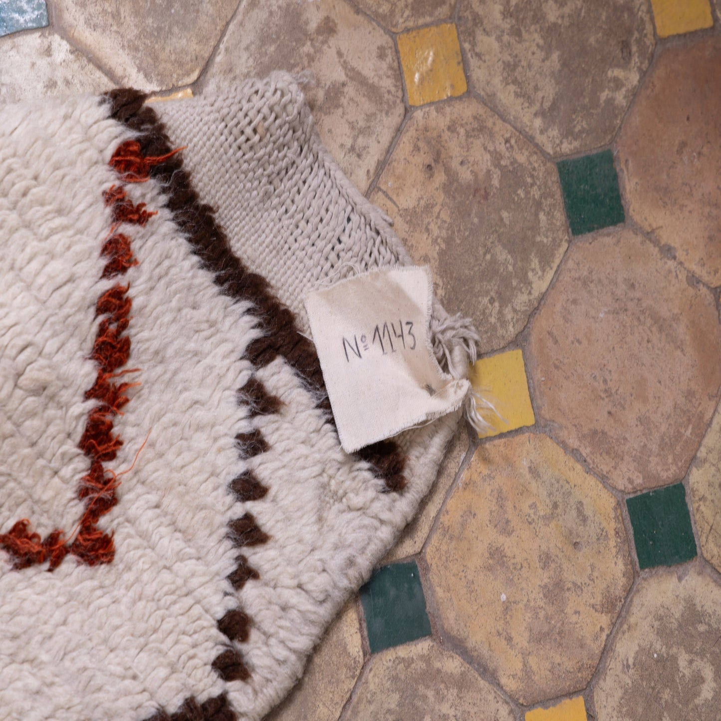 Vintage Azilal Rug - Handwoven Moroccan Wool Runner - Tribal Berber Symbols - Long & Narrow Rug