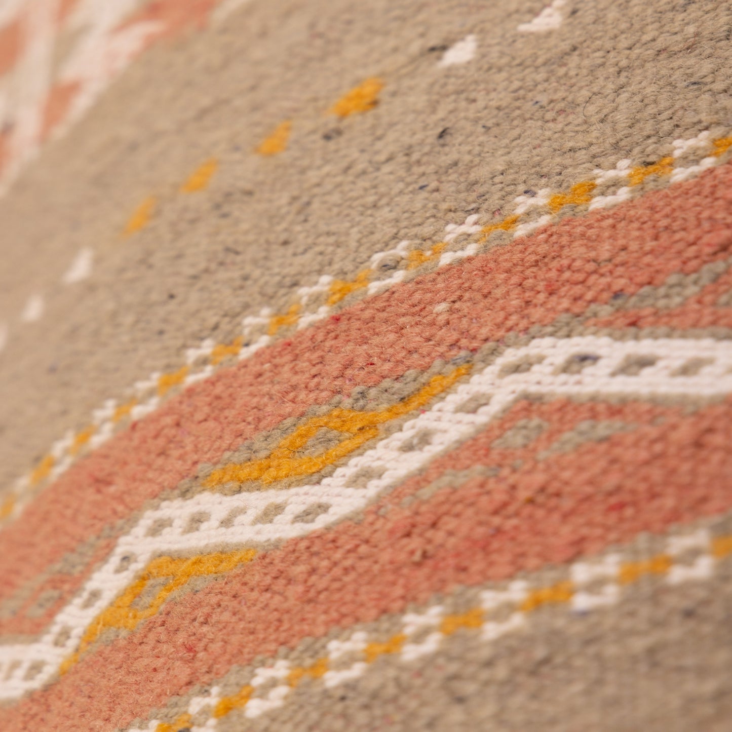 Striped Geometric Corridor Rug - 100% Wool Handwoven Runner