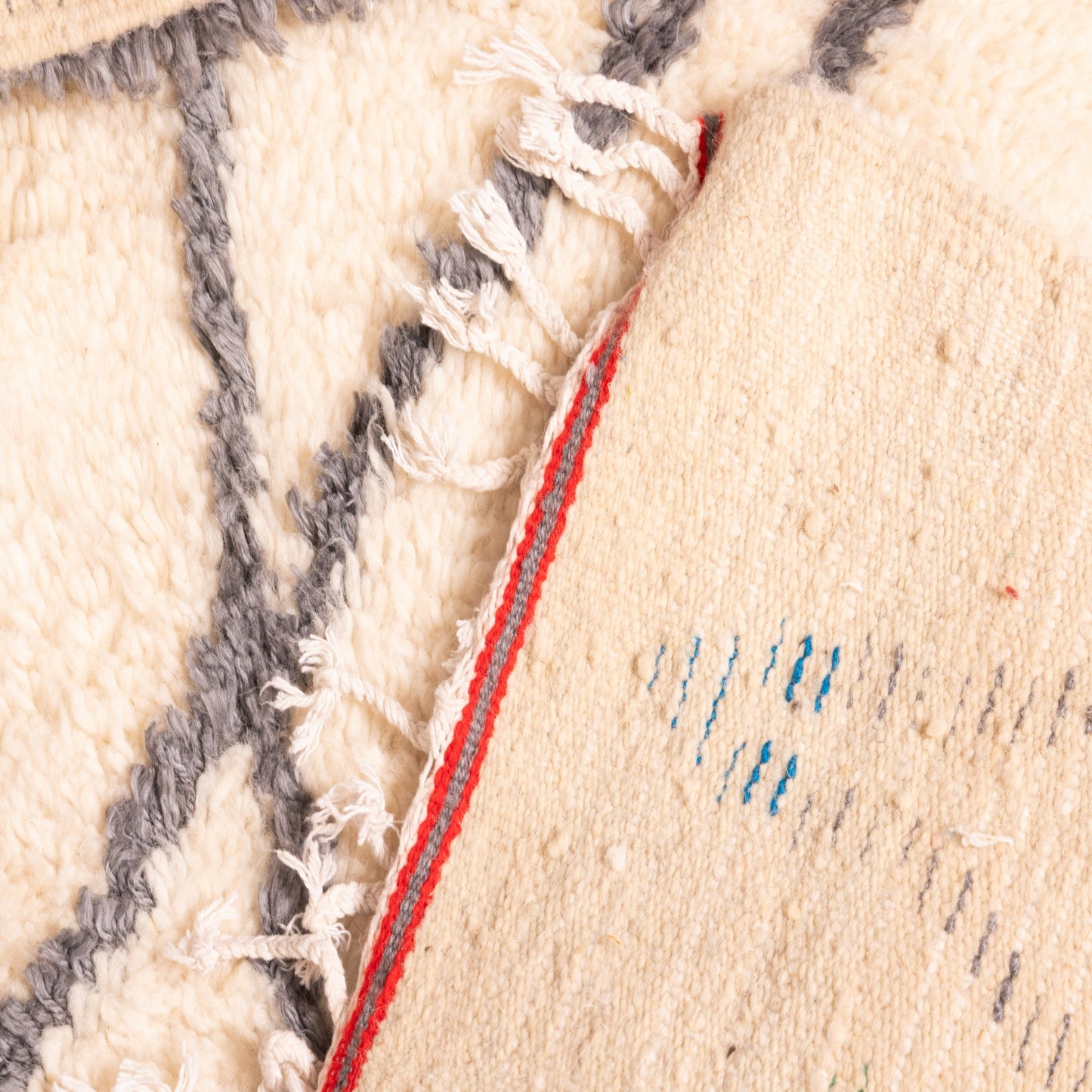 Handwoven Moroccan Runner Rug - Vibrant Geometric Design - Colorful Abstract Pattern in Orange, Blue, and Red