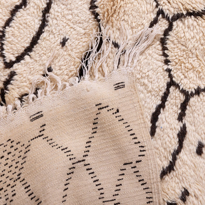 Palm Mirage” – Vintage Beni Ourain Rug with Abstract Pod Motif
