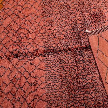 Handmade Mrirt Rug – 100% Wool Moroccan Berber Carpet – Rust & Terracotta Geometric Wool Rug – Luxury Bohemian & Modern Home Decor