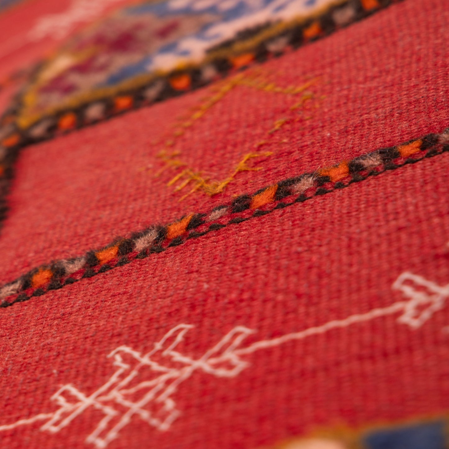 Moroccan Corridor Rug - Traditional Red Runner - Handwoven Berber Style