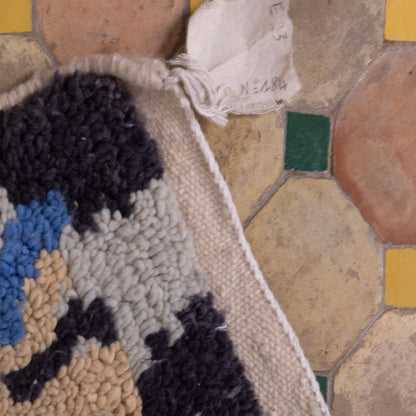 Handmade Boujad Moroccan Rug – Vintage Berber Wool Carpet – Unique Tribal Geometric Design