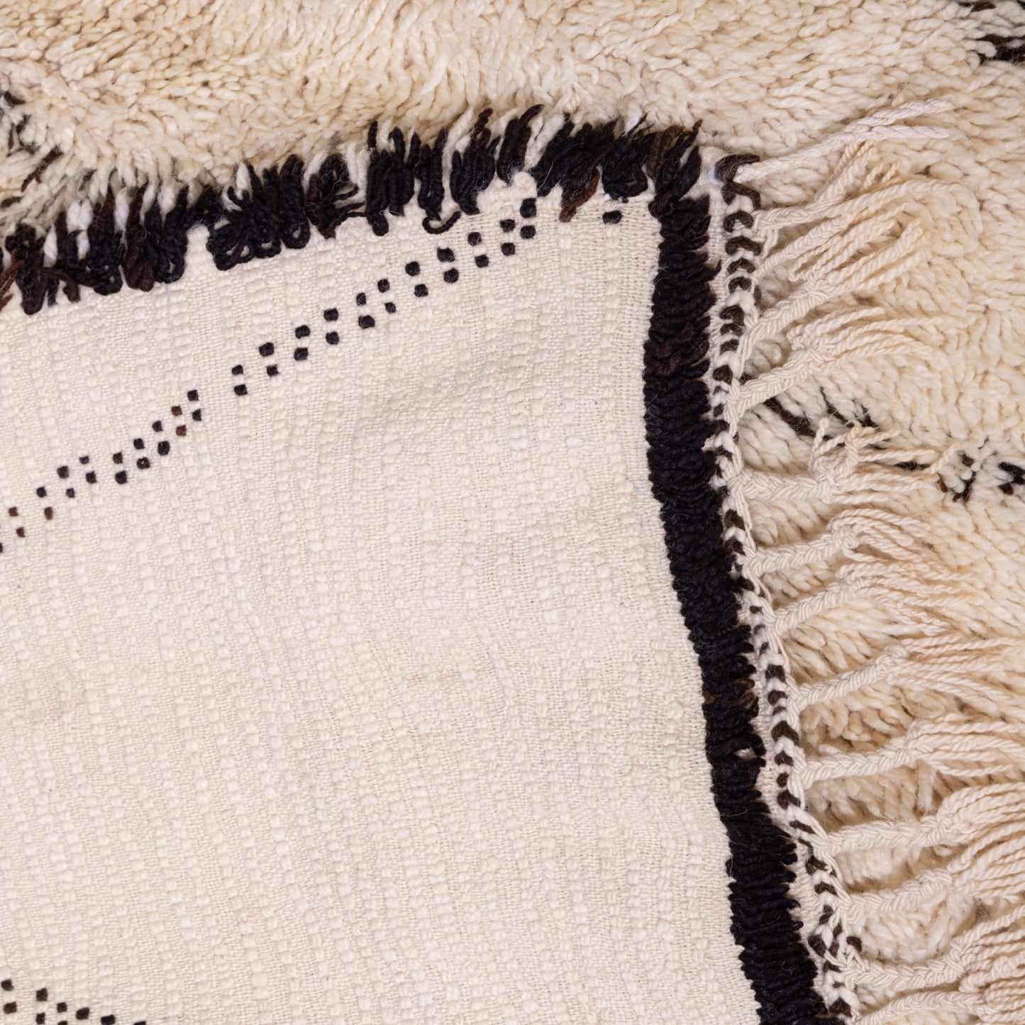 Vintage Moroccan Beni Ourain Rug – Handwoven Wool Berber Carpet – Unique Tribal Diamond Design ;  7,87 ft / 6,73 ft