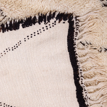 Vintage Moroccan Beni Ourain Rug – Handwoven Wool Berber Carpet – Unique Tribal Diamond Design ;  7,87 ft / 6,73 ft