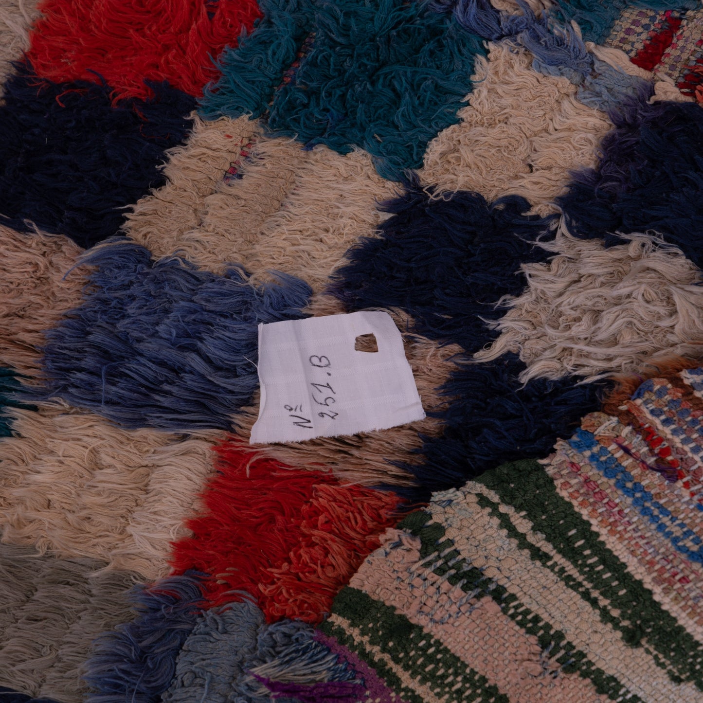 Vintage Bjaad Moroccan Rug - Handwoven Berber Wool Carpet - Geometric Tribal Checkerboard & Diamond Pattern - Authentic Handmade Boho Rug